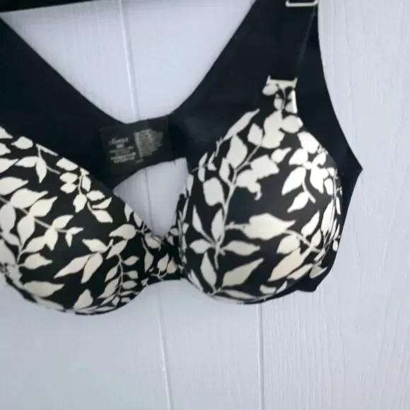 Soma Vanishing Back Full Coverage Bra Size 38C – Black Ivory Leaf Print - Picture 4 of 6